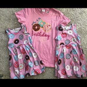 Women’s Donut Tee & Matching Girls’ Donut Dresses